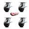 Service Caster 6 Inch Heavy Duty Polyolefin Caster Set with Ball Bearings and Brakes SCC SCC-35S620-POB-SLB-4 - alternate 5